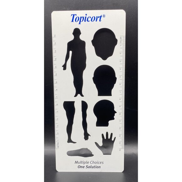 Vintage Pharmeceutical Drug Rep Topicort Ruler Anatomical w/Charts Plastic Retro - Picture 1 of 6